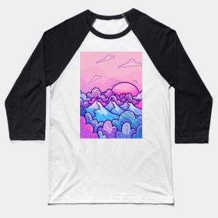 Pink clouds peaks Baseball T-Shirt